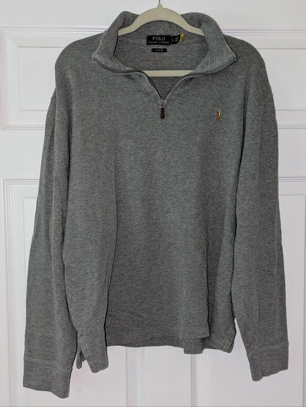 Polo by Ralph Lauren Men’s Heather Gray Quarter-Zip Pullover